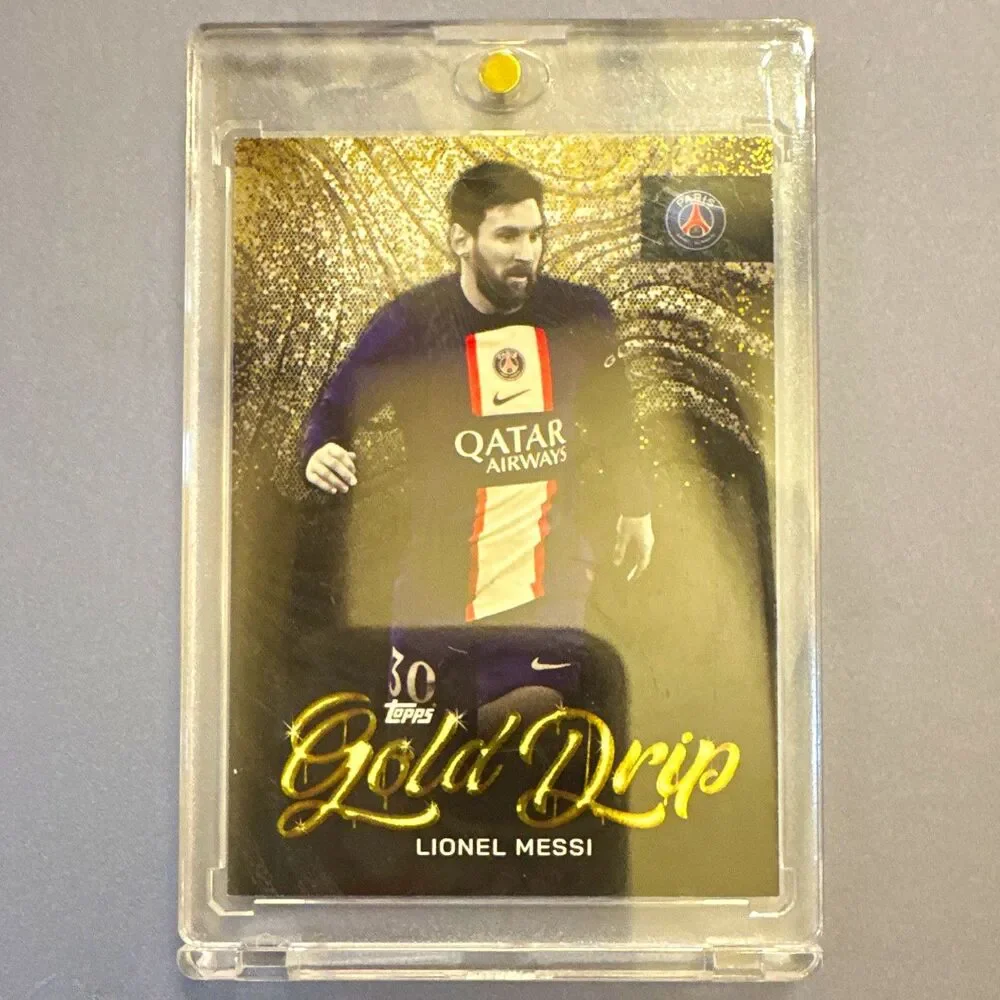 Topps 2022-23 PSG Team Set Gold Drip Lionel Messi #48 Insert Soccer Card